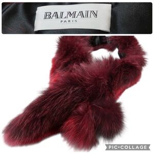 Balmain fox fur collar